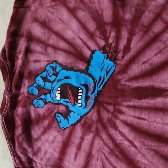 Santa Cruz Skateboarding Tie Dye Women's Burgundy T_Shirt Size S - Picture 7 of 8